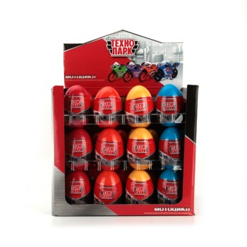 Технопарк. Мотоцикл "Спорт" металл. 9см, в ассорт, в яйце арт.1498757-R (288)