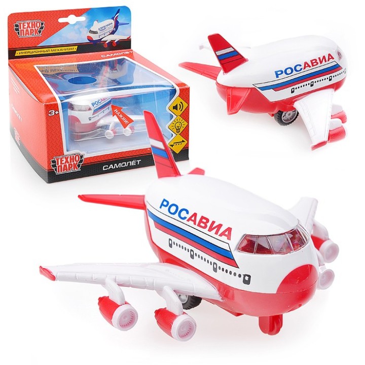 Технопарк. Самолет (РОСАВИА) арт.CT10-080-1-WB (свет+звук)