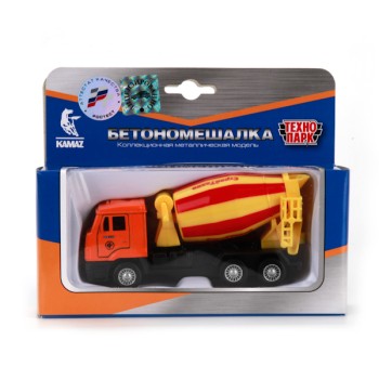 Технопарк. Камаз "Бетономешалка" арт.SB-16-24WB 12см, металл., инерц, открыв.двери