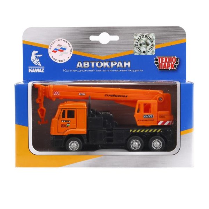 Технопарк. Камаз "Кран" арт.SB-16-23WB (48) 12см металл.инерц. открыв. двери