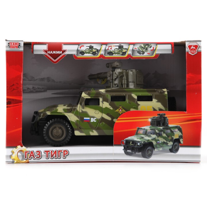 Технопарк."Газ Тигр" арт.СТ12-357-G1 1:43 (звук+свет) /48