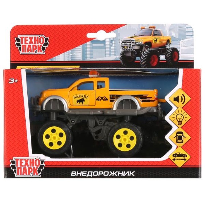 Технопарк. Джип "Сафари" металл. инерц. свет+звук, открыв. двери арт.CT10-041-2