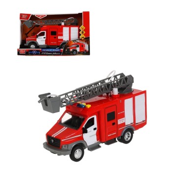 Технопарк."Газон Next" Пожарная арт.GAZONTANK-22PL 22 см, двери, брызгает, свет-звук.