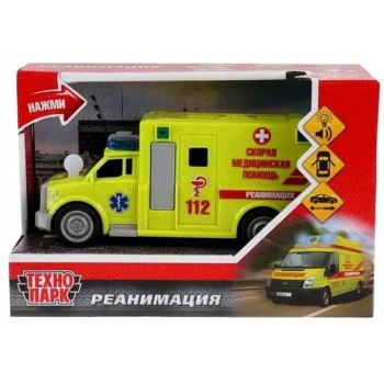 Технопарк. "Реанимация" арт.WY670-YE 19,5см,свет+звук, пластик, инерц, открыв. двери в кор.