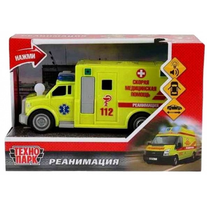 Технопарк. "Реанимация" арт.WY670-YE 19,5см,свет+звук, пластик, инерц, открыв. двери в кор.