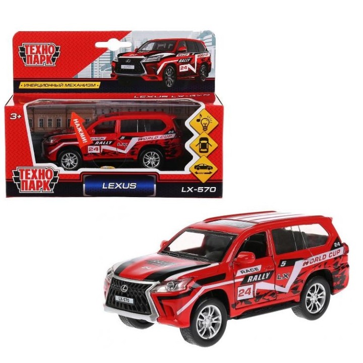 Технопарк. Модель "Lexus LX-570" Спорт арт.LX570-S-SL 12см свет-звук открыв. двери, инерц.