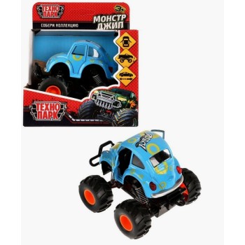 Технопарк. Машина металл "Монстр джип" арт.W7733-144-BU 11,5см, синий откр двер, рессоры, инерц,