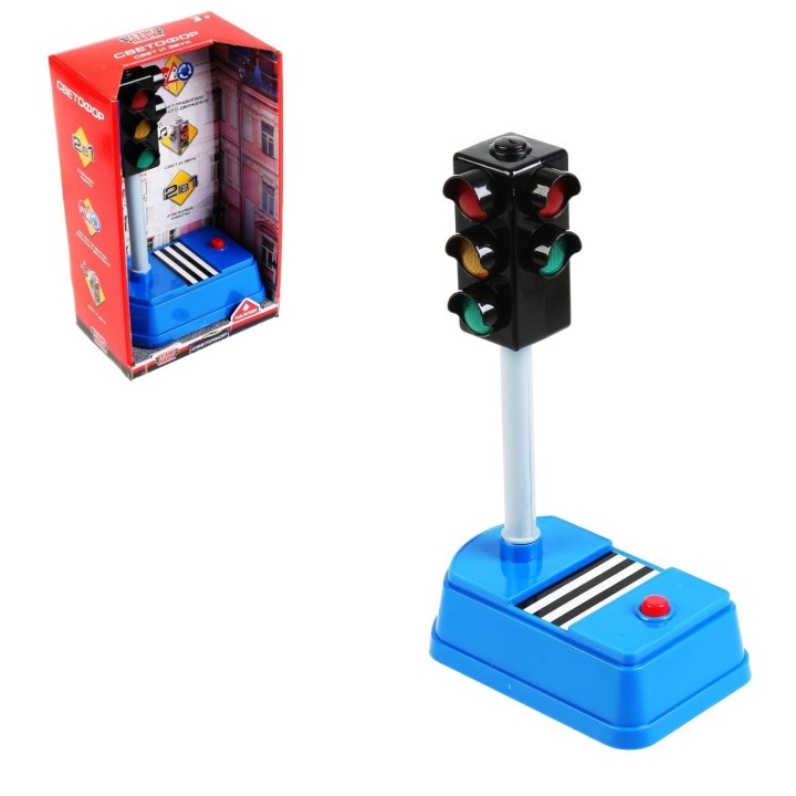 Технопарк. Светофор на бат свет+звук 21см большой, пластик в кор. арт.SB-15-01-1-OB