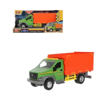 Технопарк."Газон Next" Самосвал арт.GAZONDUMP-22PL 22 см свет-звук, двер, кузов, зелен,