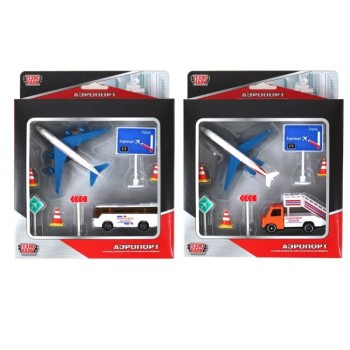 Технопарк. Набор "Аэропорт" с металл. самолетом и машинкой и аксесс. арт.30814