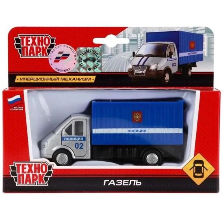 Технопарк."Газель 3302" Полиция арт.SB-16-42-K2-WB (48) 12см, инерц., открыв. двери