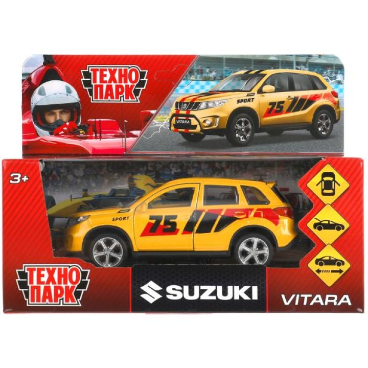 Технопарк. Модель "Suzuki vitara S 2015 Спорт" арт.VITARA-12SRT-YE 12 см, отк дв, баг, инер, жел.,