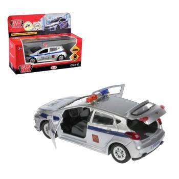 Технопарк. Модель "Kia Ceed. Полиция" арт.CEED-POLICE 12см металл.инерц. открыв.двери и багажник