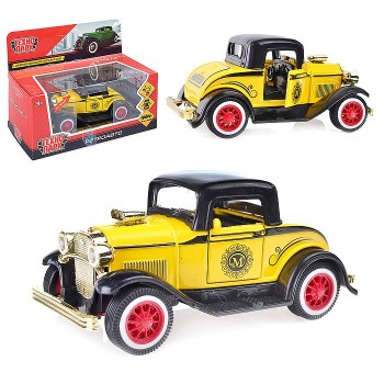 Технопарк. "Ретроавто" арт.1586688-R, 12см, свет-звук, открыв. двери, инерц., цвет в ассорт. кор.