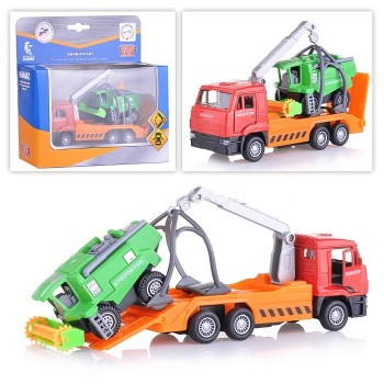 Технопарк. Камаз "Эвакуатор" с комбаином арт.SB-17-24-E-WB металл инерц. 12см, 7,5см