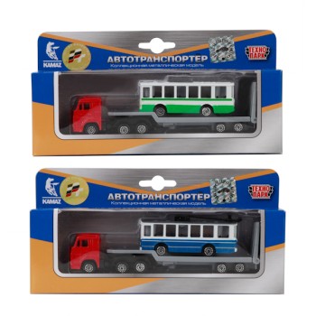Технопарк. Перевозчик металл. Камаз 1:72 с городским транспортом в ассорт. арт. SB-15-04-WB