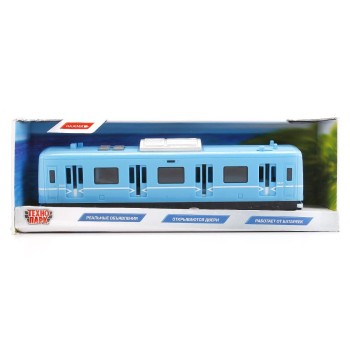 Технопарк."ЖД. Вагон метро" арт.FT1417 27см. пласт. инерц. свет+звук. властик, открыв. двери,