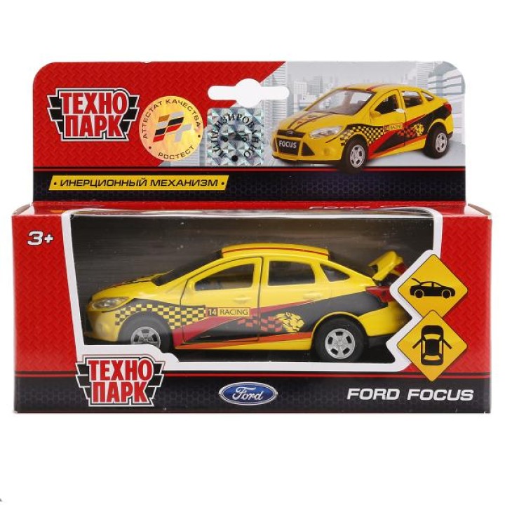 Технопарк. Модель "Ford Focus. Спорт" арт.SB-16-45-S-WB 12см металл.инерц. открыв. двери