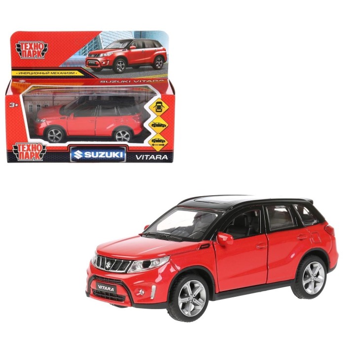 Технопарк. Модель "Suzuki vitara" арт.VITARA-12-RDBK 12 см, двери, инерц, красн с черным,