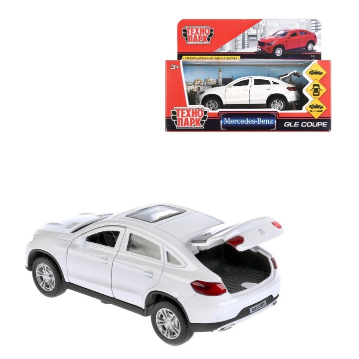 Технопарк. Модель "Mercedes-Benz Gle Coupe" арт.GLE-COUPE-WT 12 см, двери, багажн, белый,
