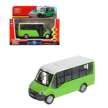 Технопарк."Газель Next Citiline" 14 см, двери, кузов, инерц, зеленый, арт.NEXTCITI-15-GN