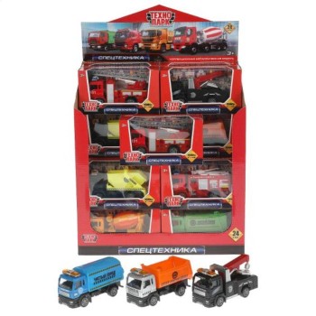 Технопарк. Машина металл "Спецтехника" 11,5 см, инерц, в ассорт. арт.1209I195-R