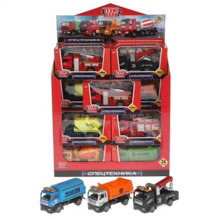 Технопарк. Машина металл "Спецтехника" 11,5 см, инерц, в ассорт. арт.1209I195-R