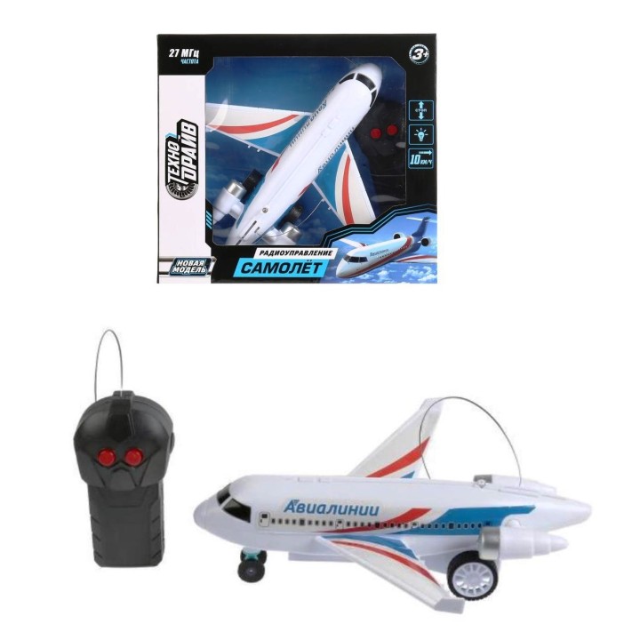 Технодрайв. Р/У "Самолет" со светом в кор. 25*22,5*7см арт.ZY905632-R