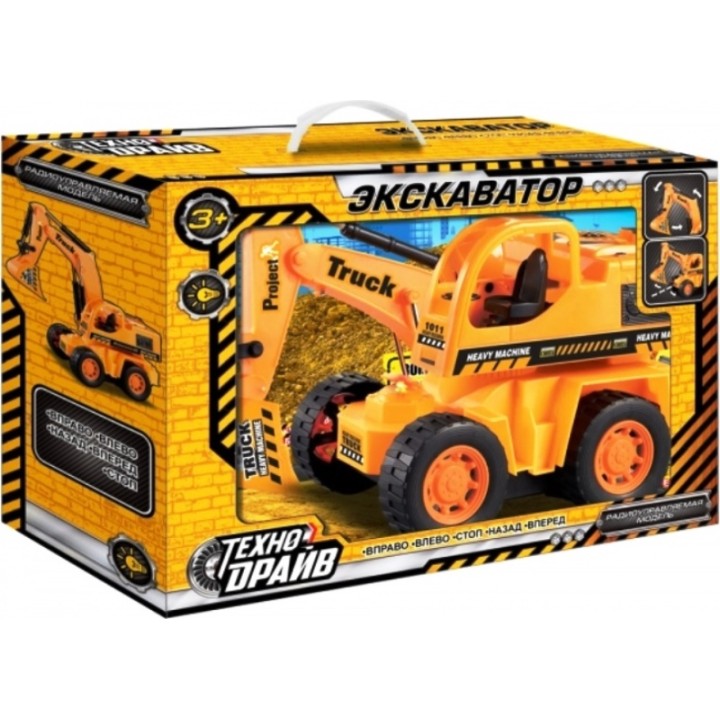 Технодрайв. Р/У "Экскаватор"арт.B1471308-R на аккум. со светом. вкоробке 37*13*23см