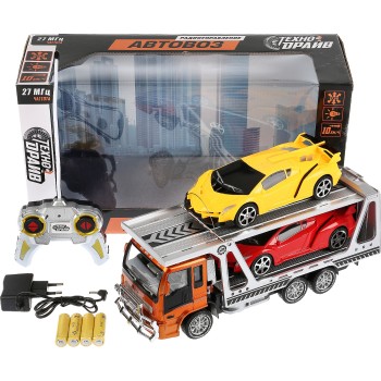 Технодрайв. Р/У "Автовоз" арт.B1448132-R c lдвумя инерц. машинками . в коробке 41*14*22,5см