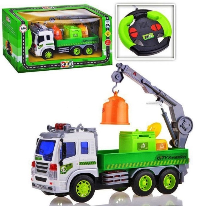 Дрифт. Р/У. Грузовик- мусоровоз с манипулятором, арт.47985 со светом 21*9,5*11,5см, 1:20