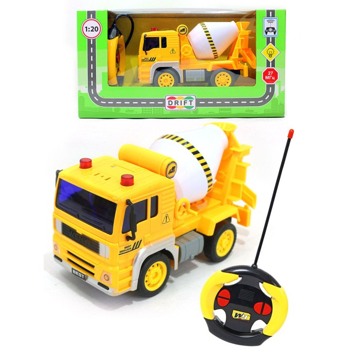 Дрифт. Р/У. Грузовик-бетономешалка, 1:20 со светом 19,5*9,5*11см, арт.47980