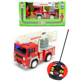 Дрифт. Р/У. Грузовик-пожарный с выдвижным краном, 1:20 со светом 20*9,5*13см, арт.47989