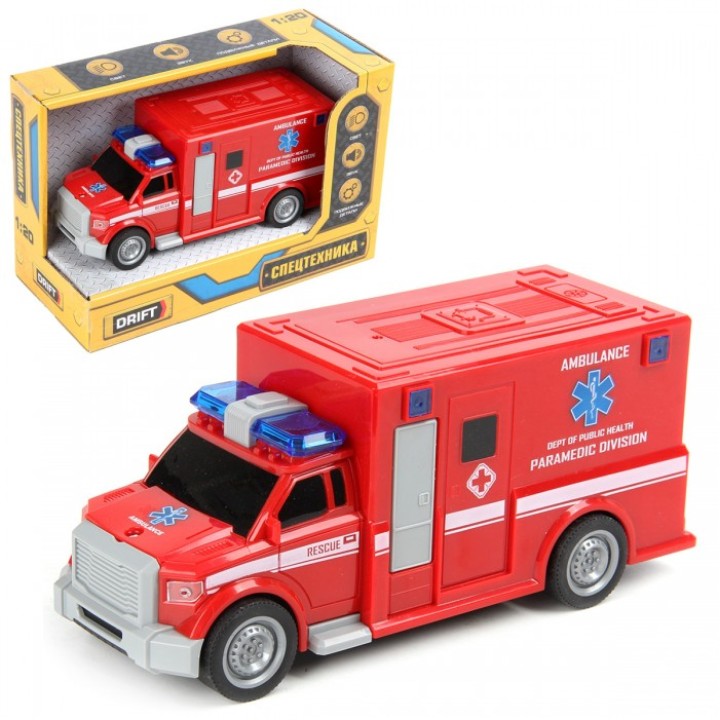 Дрифт. Машина скорой помощи "Rescue Team" со светом и звуком арт.82235