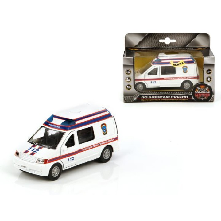 Пламенный мотор. арт.870070 Машина мет. 1:32 МЧС России инерц. откр.двери, свет, звук