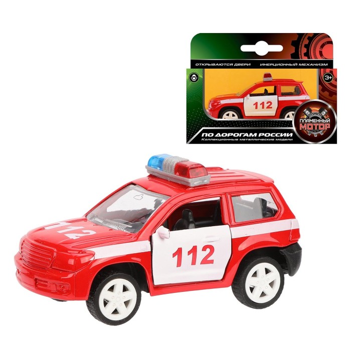 Пламенный мотор. арт.870358 Машина мет. инерц. "Пожарная охрана" открываются двери
