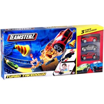 Teamsterz. Игровой набор для детей "Трасса Turbo Takedown"арт.1416436.00 с 3 машинками"
