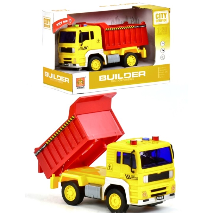 City Service. Машина инерционная строит. техника "Самосвал"свет/звук (23 х15 х11) арт. WY511A/WY510A