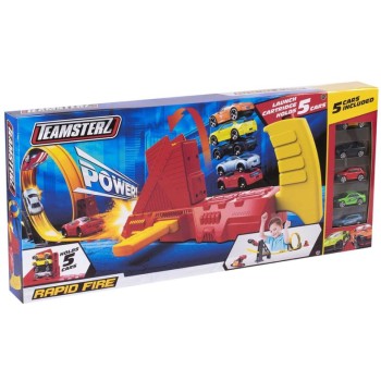 Teamsterz. Игровой набор для детей "Большая трасса Rapid Fire" арт.1416442.00с пусков. мех. и 5 маш
