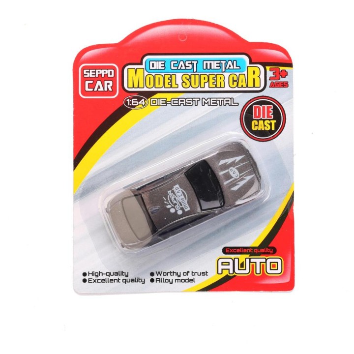 Машина металл. без механизмов 1:64, 4 вида и 8 цветов в ассорт. 10x12x3 см арт.8809