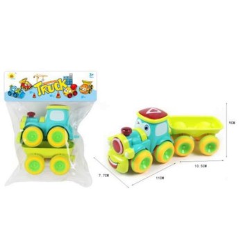 Машинка для малышей "Трактор с прицепом" пластмас. 2 цвета в ассоорт. арт.0553-1