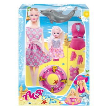 Кукла Ася "Морское приключение" набор с мини куклой арт.35103