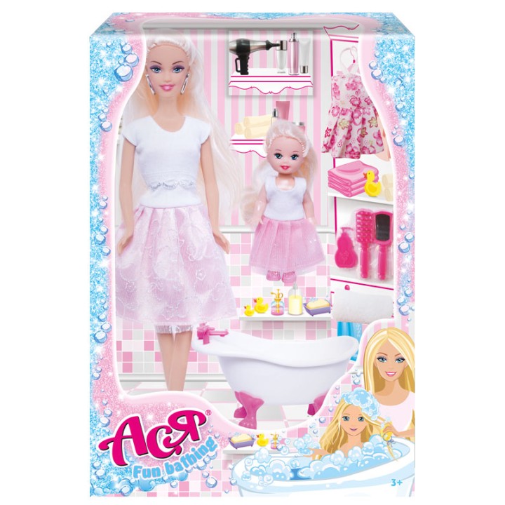 Кукла Ася "Веселое купание" набор с мини куклой арт.35105