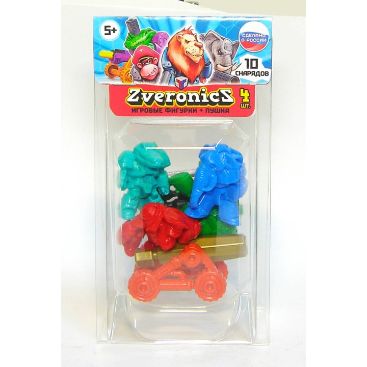 ТХ.Набор игровой "Zveronics" №2 с пушкой отряд "Африка" (4 фигурки) арт.00785