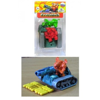 ТХ.Набор игровой "Zveronics" №3 с танчиком+ 2 фигурки арт.00786