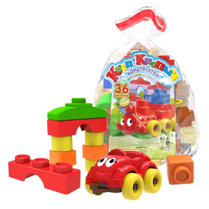 Биплант.Конструктор "Кноп-Кнопыч" 36 дет. арт.11110 /18