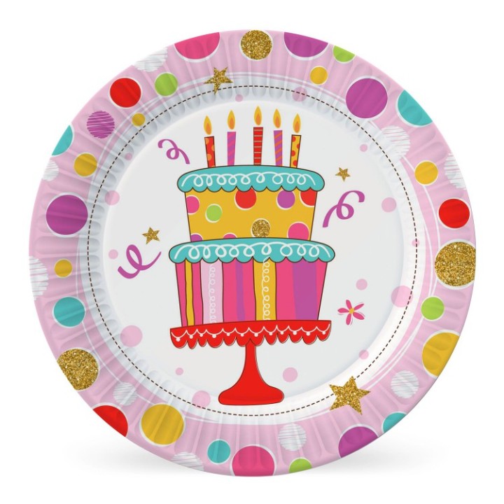 ND Play. Набор бумажных тарелок "Тортик" 6 шт d=180 мм арт.297189