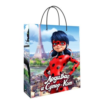 ND Play. Леди Баг и Супер-Кот Пакет подарочный большой (голубой), 220х310х100 мм арт.283343