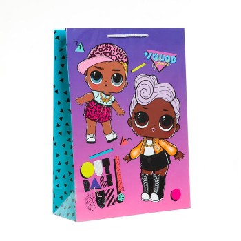 ND Play. LOL Пакет подарочный большой (розово-фиолетовый) 250*350*100 мм арт.286617