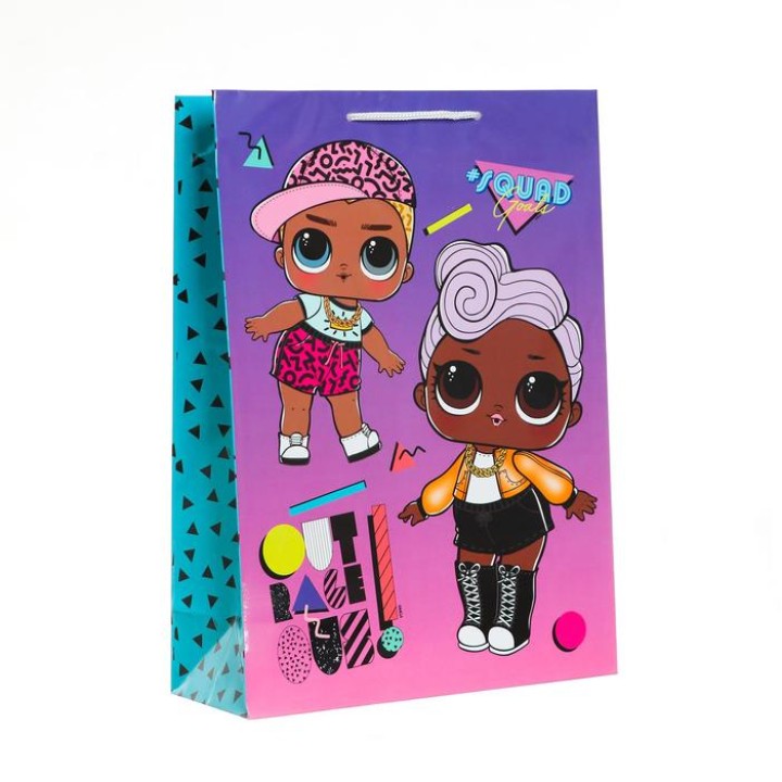 ND Play. LOL Пакет подарочный большой (розово-фиолетовый) 250*350*100 мм арт.286617